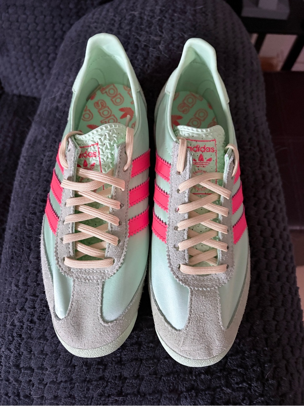 adidas Mint Green & Hot Pink Women's Retro Sneakers